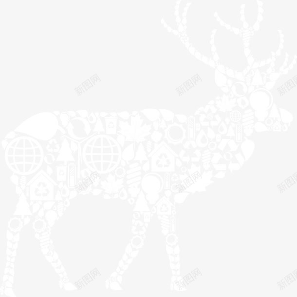 环保元素拼贴的动物形象png免抠素材_新图网 https://ixintu.com EPS格式 主题 元素 动物 北极熊 回收 地球 垃圾桶 枫叶 树 树叶 环保 环保元素拼贴的动物形象矢量素材 野猪 鹿