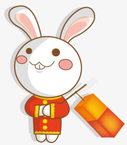 活动衣服中秋活动打着灯笼的兔子高清图片