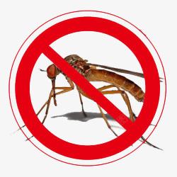 灭蚊广告素材禁止蚊子标志图标高清图片