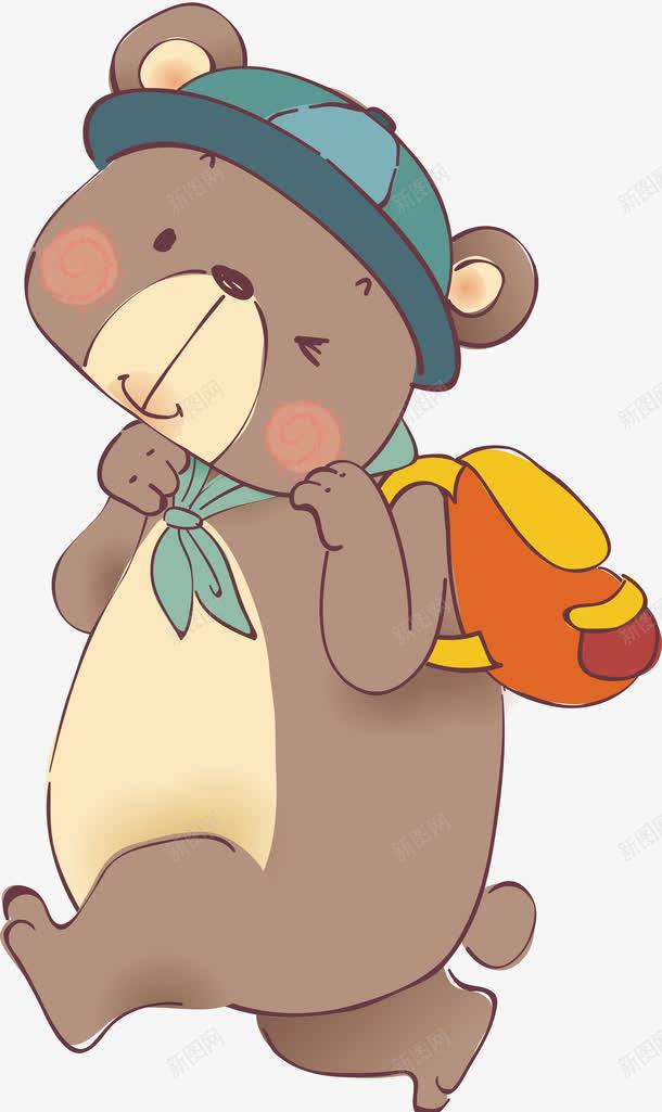 背书包的小熊png免抠素材_新图网 https://ixintu.com 上学校 卡通 可爱 小熊 灰色