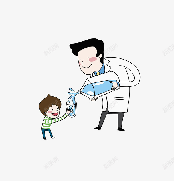 喝水孩子png免抠素材_新图网 https://ixintu.com 卡通人物 卡通手绘 喝水 水彩画 男孩 肖像画 装饰图案