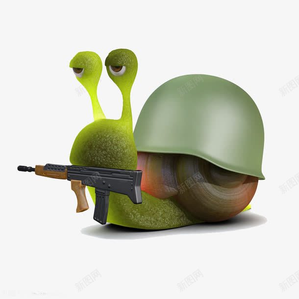 拿机关枪的蜗牛png免抠素材_新图网 https://ixintu.com 开枪 战士 机关枪 蜗牛