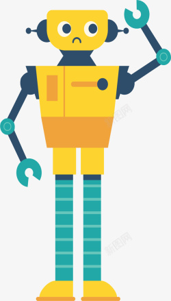 故障机器人卡通黄色故障机器人矢量图高清图片