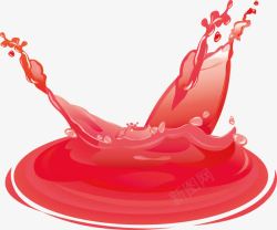 红色水花红色果汁饮料高清图片