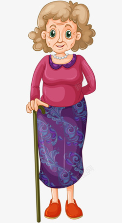 奶奶插画卡通慈祥微笑老奶奶高清图片