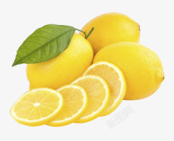 两个水果三四个柠檬加柠檬片高清图片