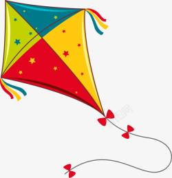 一只风筝儿童节卡通多彩风筝高清图片