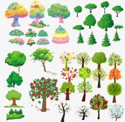 小树种类合集各种卡通小树合集高清图片