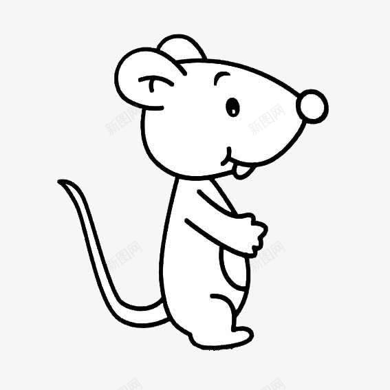 站立的小老鼠png免抠素材_新图网 https://ixintu.com 卡通 手绘 简笔画 细长的尾巴 鼠宝宝