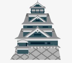 特色民居日本民居建筑卡通装饰元素矢量图高清图片