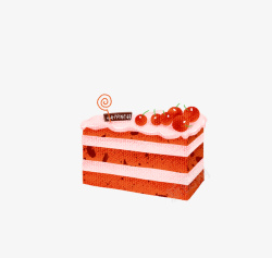 切块蛋糕樱桃装饰慕斯蛋糕高清图片
