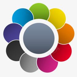 背景颜色搭配一组彩色调色板样式的并列组合关图标高清图片