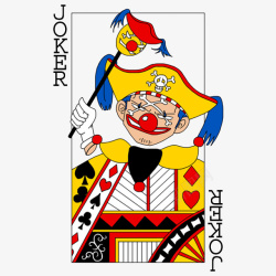 扑克大王图片卡通小丑扑克大王插画高清图片