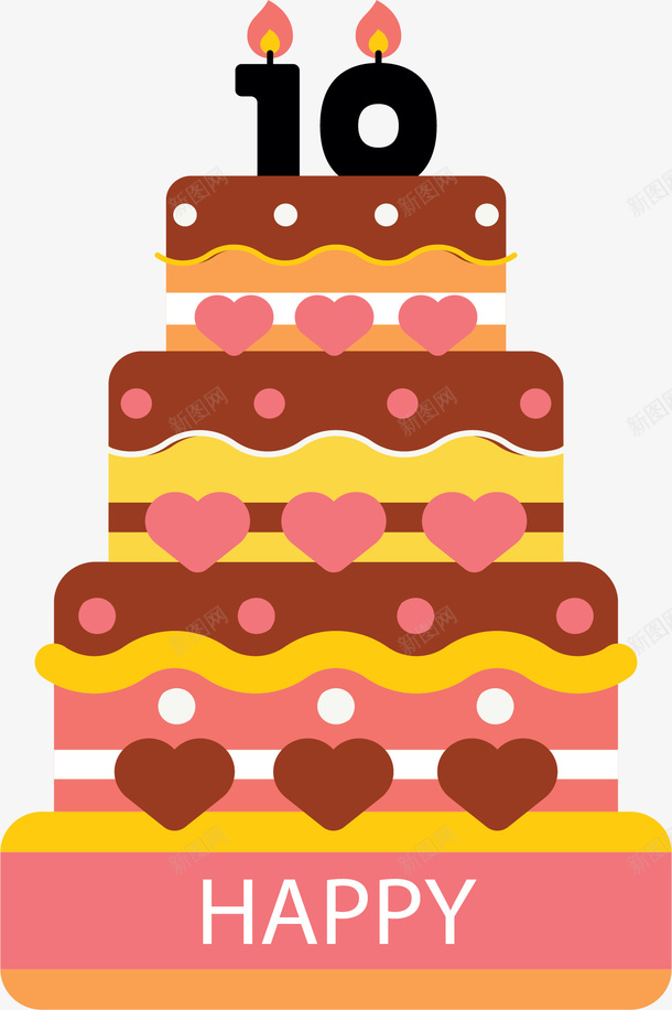 多层粉红生日蛋糕矢量图ai免抠素材_新图网 https://ixintu.com 10岁生日 多层蛋糕 生日蛋糕 矢量png 粉红蛋糕 蛋糕 矢量图