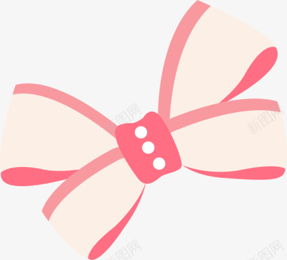 粉色扁平化圆弧蝴蝶结元素矢量图图标图标