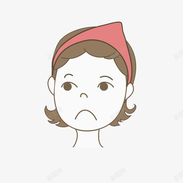 伤心的女孩png免抠素材_新图网 https://ixintu.com 伤心的 卡通 发箍 头像 简笔 红色的 难过的