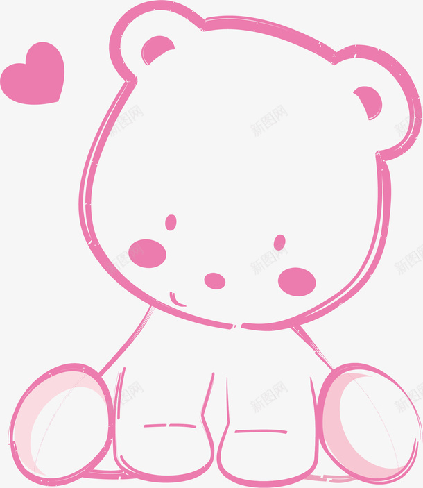粉色爱心小熊png免抠素材_新图网 https://ixintu.com 创意 可爱 小熊 彩色的 手绘的 爱心 简单