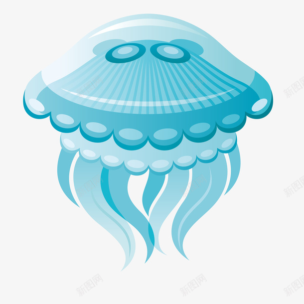 蓝色的海底的水母动物矢量图ai免抠素材_新图网 https://ixintu.com 动物设计 彩色水母 水族馆 水母 海底 海洋 矢量图 美丽的 蓝色