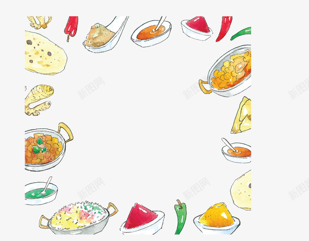 世界各地美食边框矢量图ai免抠素材_新图网 https://ixintu.com 世界美食 各地美食 手绘风 矢量png 美食 美食边框 矢量图