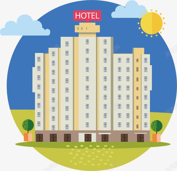 旅游出行png免抠素材_新图网 https://ixintu.com HOTEL 旅店 旅游出行 旅馆 楼房