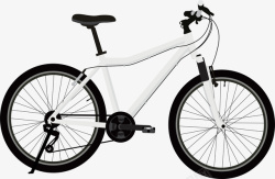 脚踏单车白色山地车矢量图高清图片