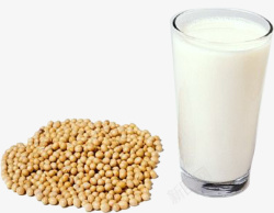 牛奶搭配一杯牛奶和一堆黄豆高清图片