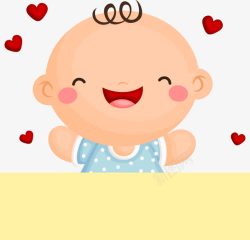 可爱图案婴儿服卡通微笑的小宝宝高清图片