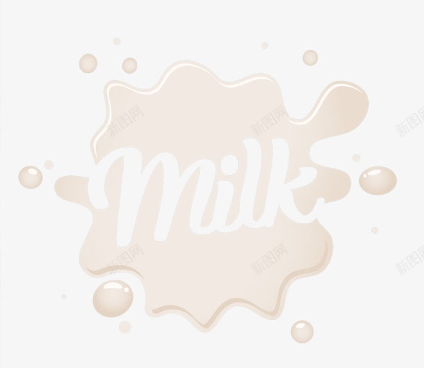 牛奶标识图标png_新图网 https://ixintu.com logo milk 可爱 喷溅 手绘 牛奶字体