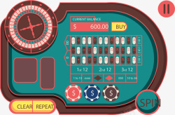 赌博台卡通赌钱游戏台桌矢量图图标高清图片