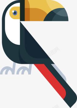 鹦鹉图案卡通扁平化大嘴鸟高清图片