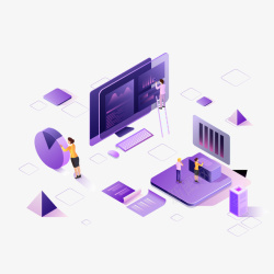 数码背景装饰紫色立体互联网高清图片