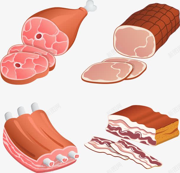 切开的肉png免抠素材_新图网 https://ixintu.com 五花肉 卡通肉 排骨 肉 肉类