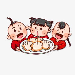 儿童水饺团圆饭节日图标高清图片