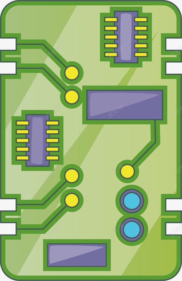 卡通电路板矢量图ai免抠素材_新图网 https://ixintu.com PNG图 PNG图下载 创意卡通 卡通 卡通插图 接线图 插图 电子芯片 电路板 矢量图
