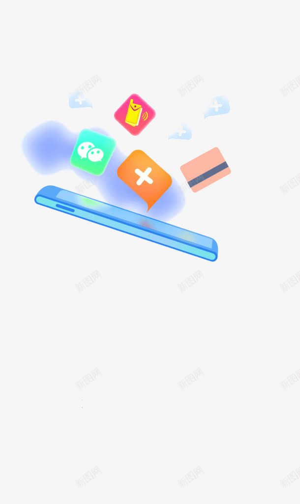 手机应用png免抠素材_新图网 https://ixintu.com 应用 悬空设计 手机 立体