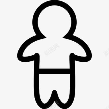 小孩站的轮廓与裤子图标图标