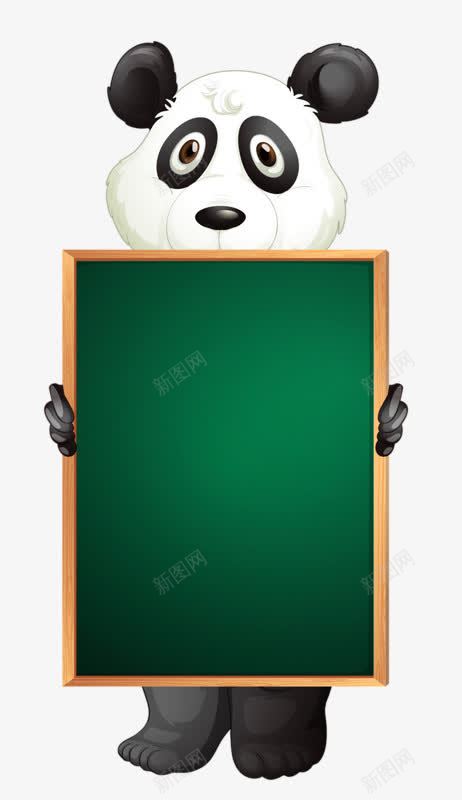 熊猫黑板png免抠素材_新图网 https://ixintu.com 熊猫 熊猫授课 黑板 黑黑的眼睛