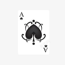 创意扑克牌黑桃A矢量图素材