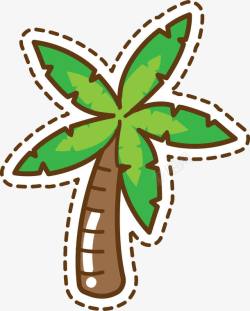 椰树贴纸清新卡通植物贴纸高清图片