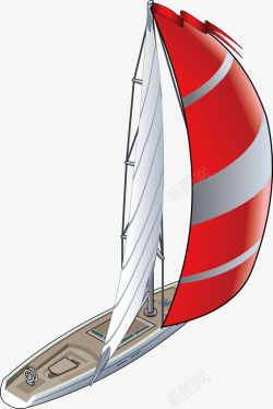 红色帆船翻船项目高清图片