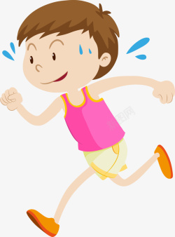 冒汗马拉松跑步的男孩高清图片