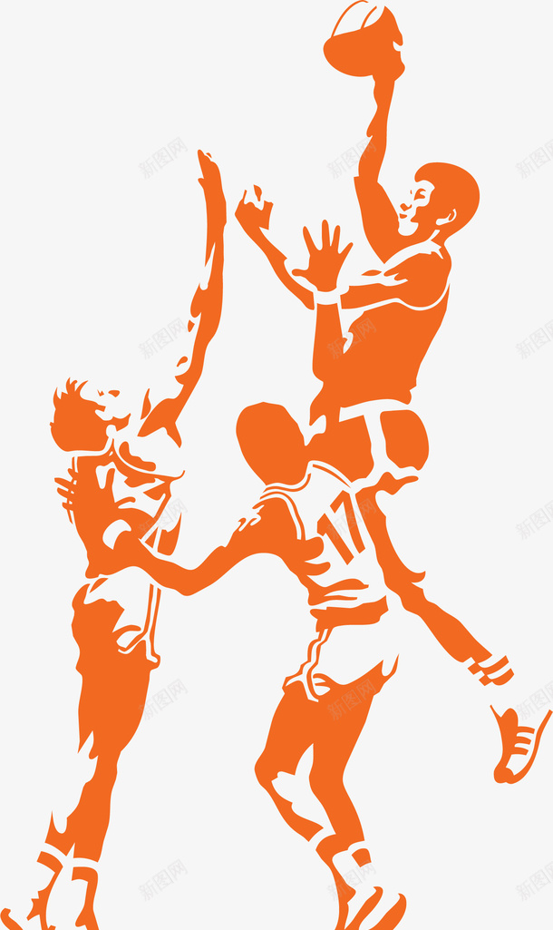 篮球比赛人物png免抠素材_新图网 https://ixintu.com 争球 剪影 对抗 总决赛 比赛 矢量人物 竞争 篮球比赛