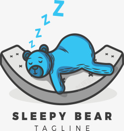 睡觉熊睡觉打呼噜的熊矢量图高清图片