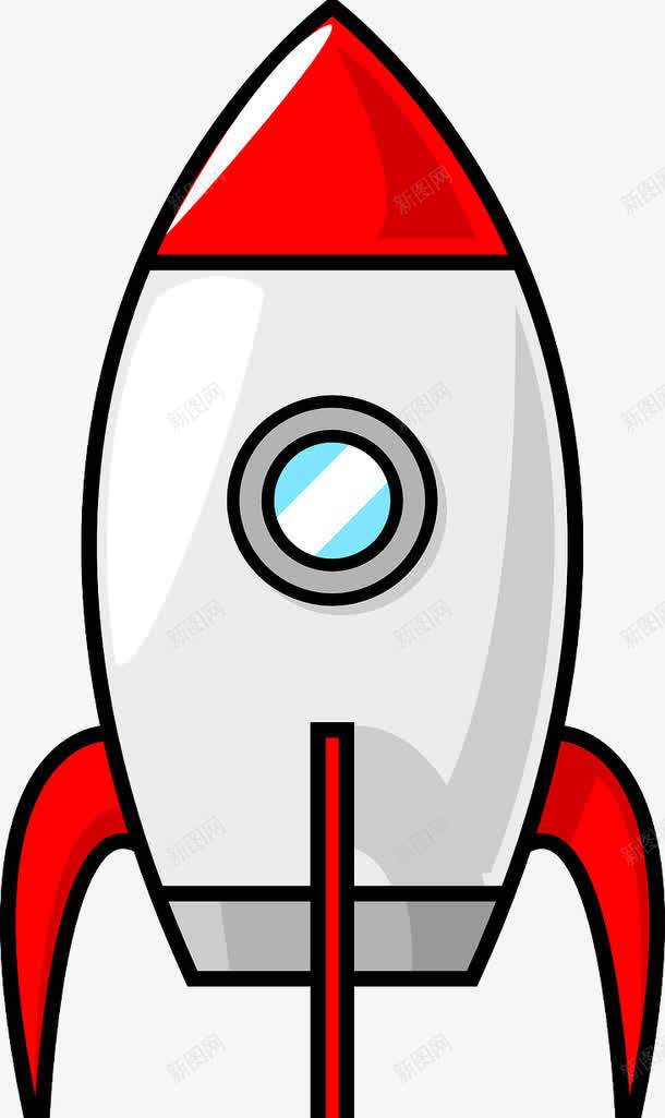 卡通手绘升天火箭png免抠素材_新图网 https://ixintu.com 喷射 火箭 科技 科研成果 简图 红色的 飞翔