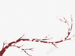 浪漫日本白色美丽樱花树枝矢量图高清图片