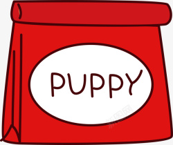 宠物用具详情红色纸袋可爱狗粮包装矢量图高清图片
