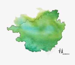 广西地图中国水墨风各省地图广西省图案高清图片