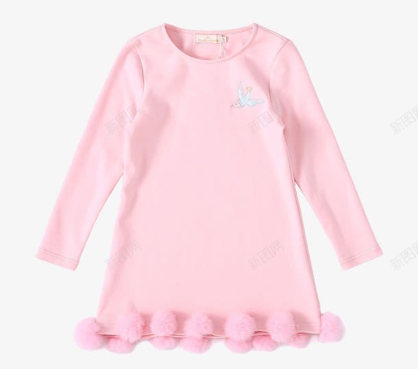 儿童衣服png免抠素材_新图网 https://ixintu.com 产品实物 儿童 儿童长袖平铺 女童 粉色 衣服 裙子