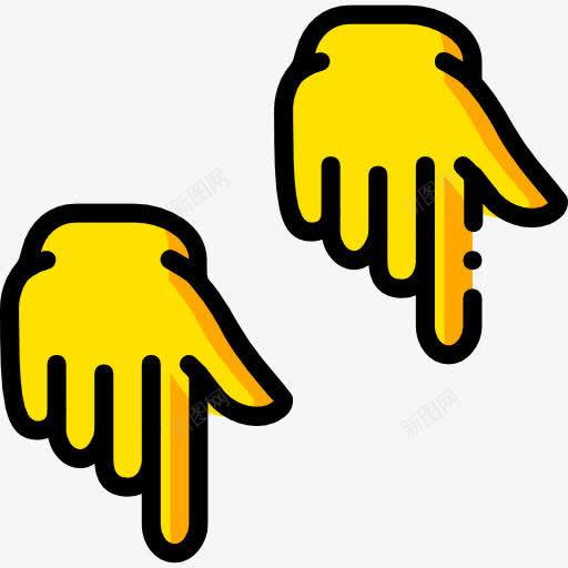 指着图标png_新图网 https://ixintu.com 手势 手和手势 指向下方 指着手指 方向 界面下