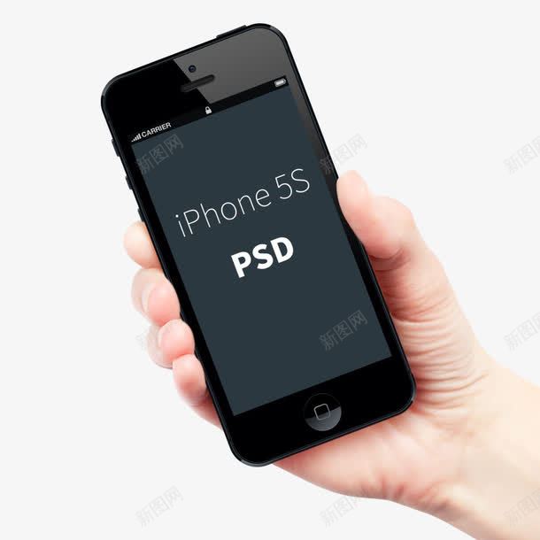 黑色iPhone5spng免抠素材_新图网 https://ixintu.com iPhone5s psd 广告 手持iphone 手机正反面 样机 苹果手机 黑色